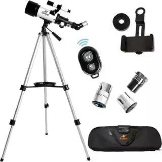 Gskyer 70mm Aperture AZ Mount Telescope designed for beginner astronomy enthusiasts, ideal for outdoor stargazing with clear, sharp views.