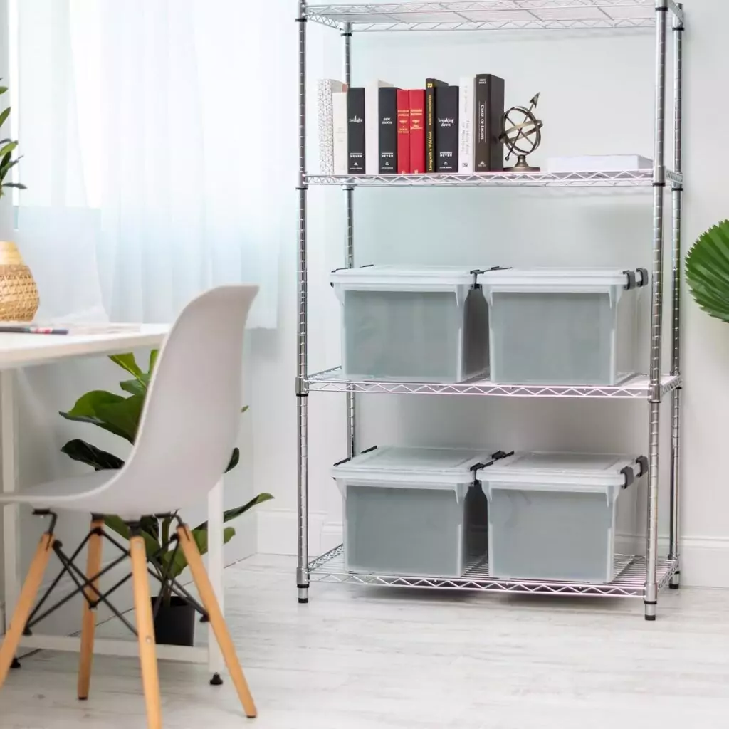 Iris USA Classroom Organizer: Durable, weatherproof file box designed for storing and protecting letter and legal-sized files efficiently.