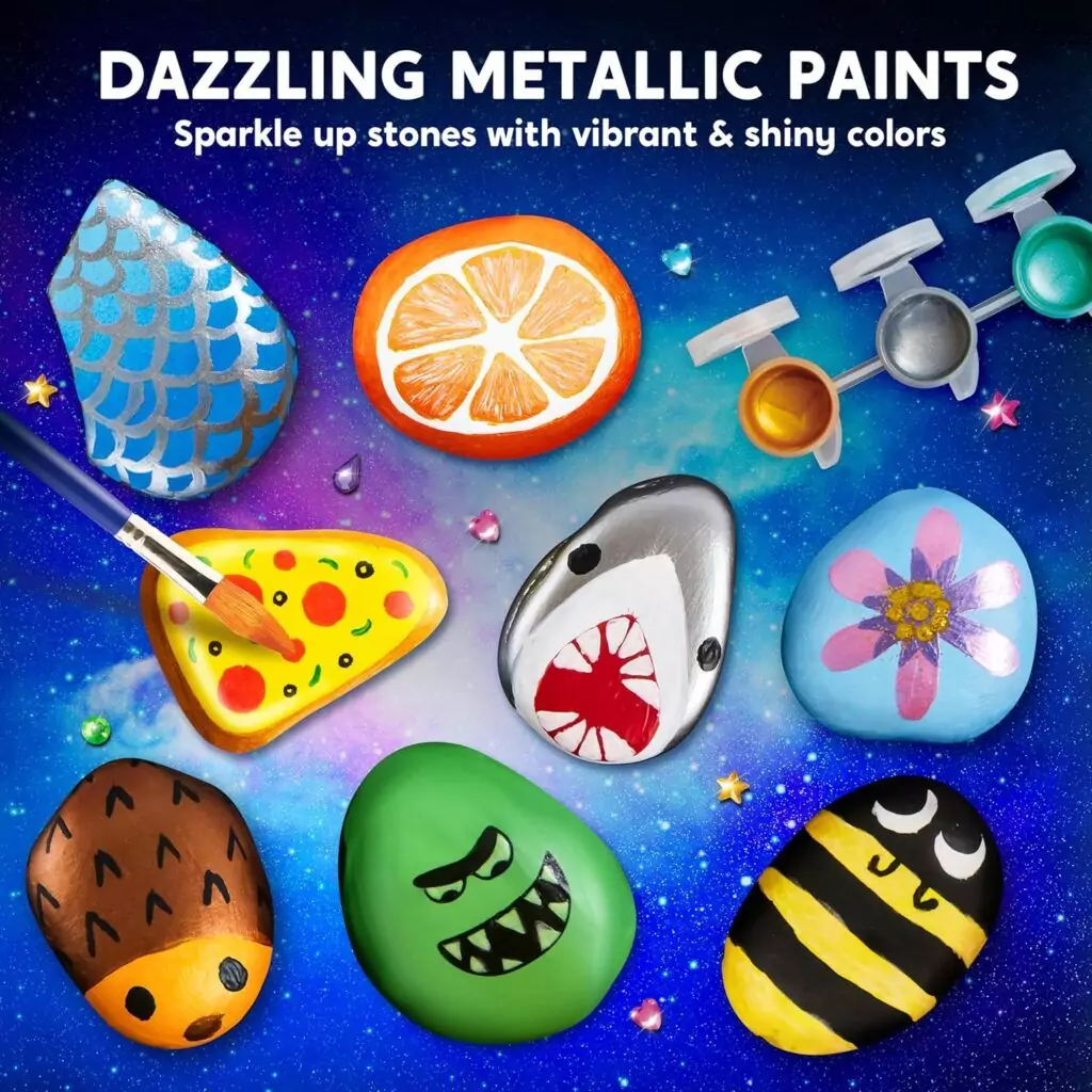 Glow-in-the-Dark Rock Painting Kit for Kids—Enhance creativity with unique, luminous art supplies perfect for crafting exceptional designs.