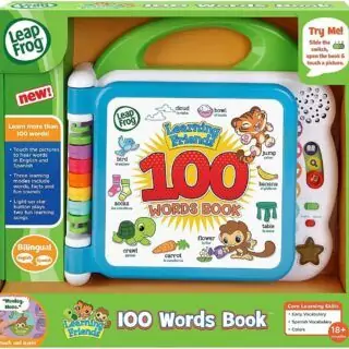 Vibrant LeapFrog Learning Friends 100 Words Book: An interactive educational toy promoting early literacy and vocabulary skills for children.