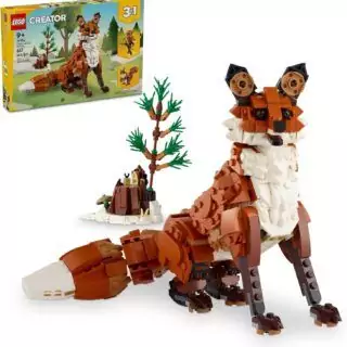 LEGO Creator 3-in-1 Forest Animals set features a versatile Red Fox model, offering educational building fun for kids with diverse animal designs.