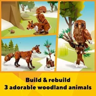 LEGO Creator 3-in-1 Forest Animals Red Fox Set offers educational building fun for kids aged 9 and up, promoting creativity and learning through play.