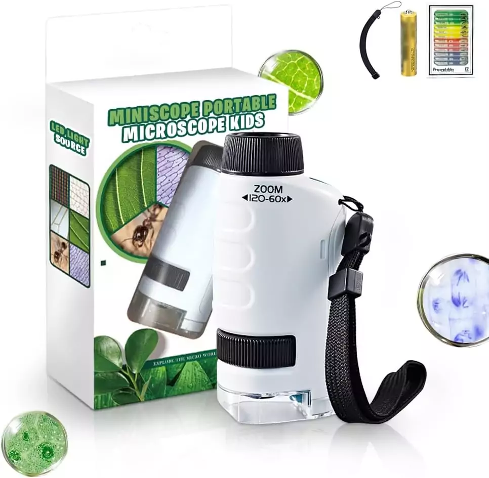 Little Marvin Microscope: Compact Science Tool for Kids' Discovery, Ideal for Young Scientists and Educators, Perfect for Exploration Kits