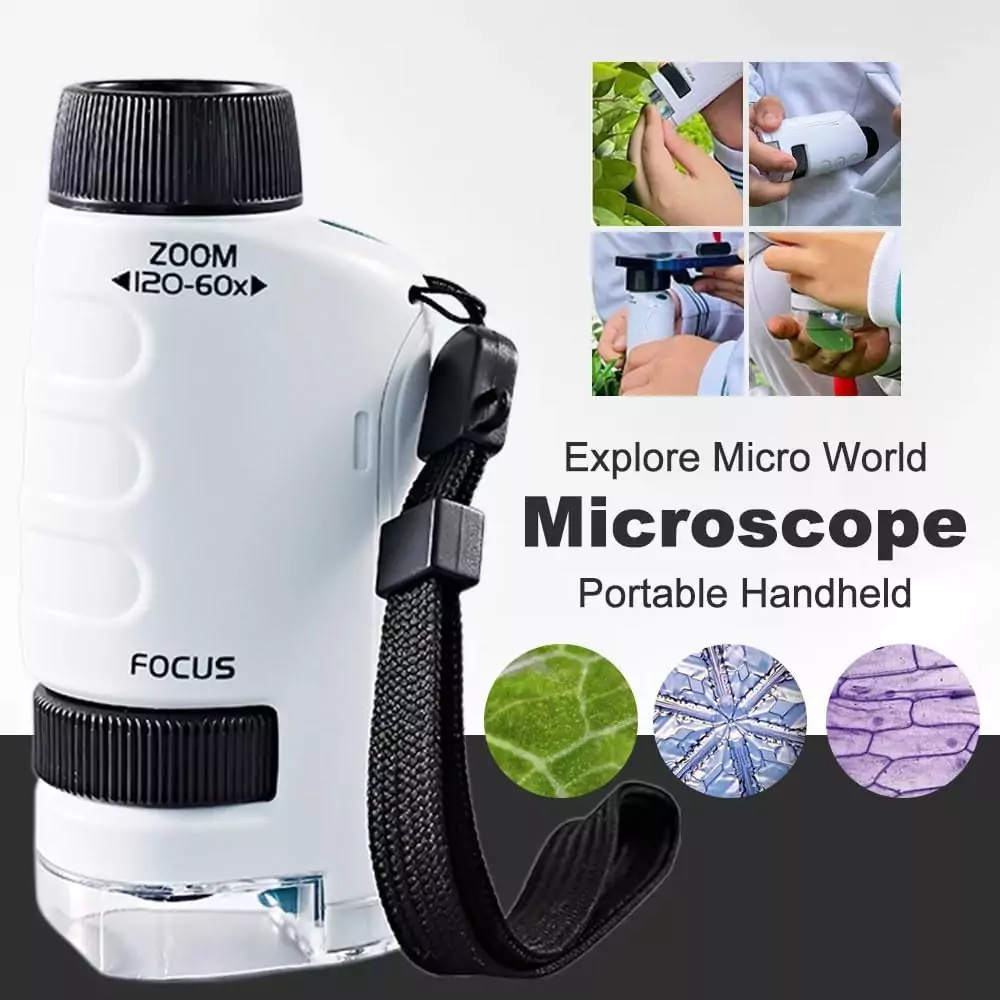 Little Marvin Microscope: Ideal Mini Science Tool for Kids and Educators, Perfect for Young Explorers, Set Against a Vibrant Yellow Background