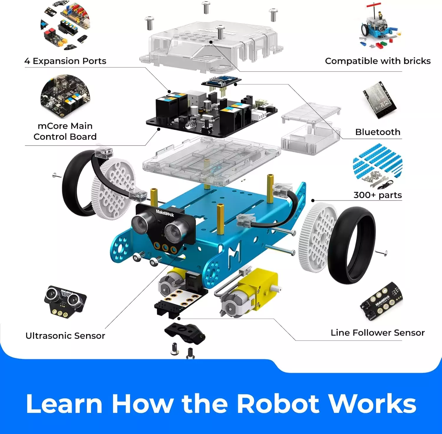 Makeblock mBot Robotics Kit: STEM Education Tool for Kids to Learn Coding with Scratch and Arduino. Enhance skills in programming and robotics.