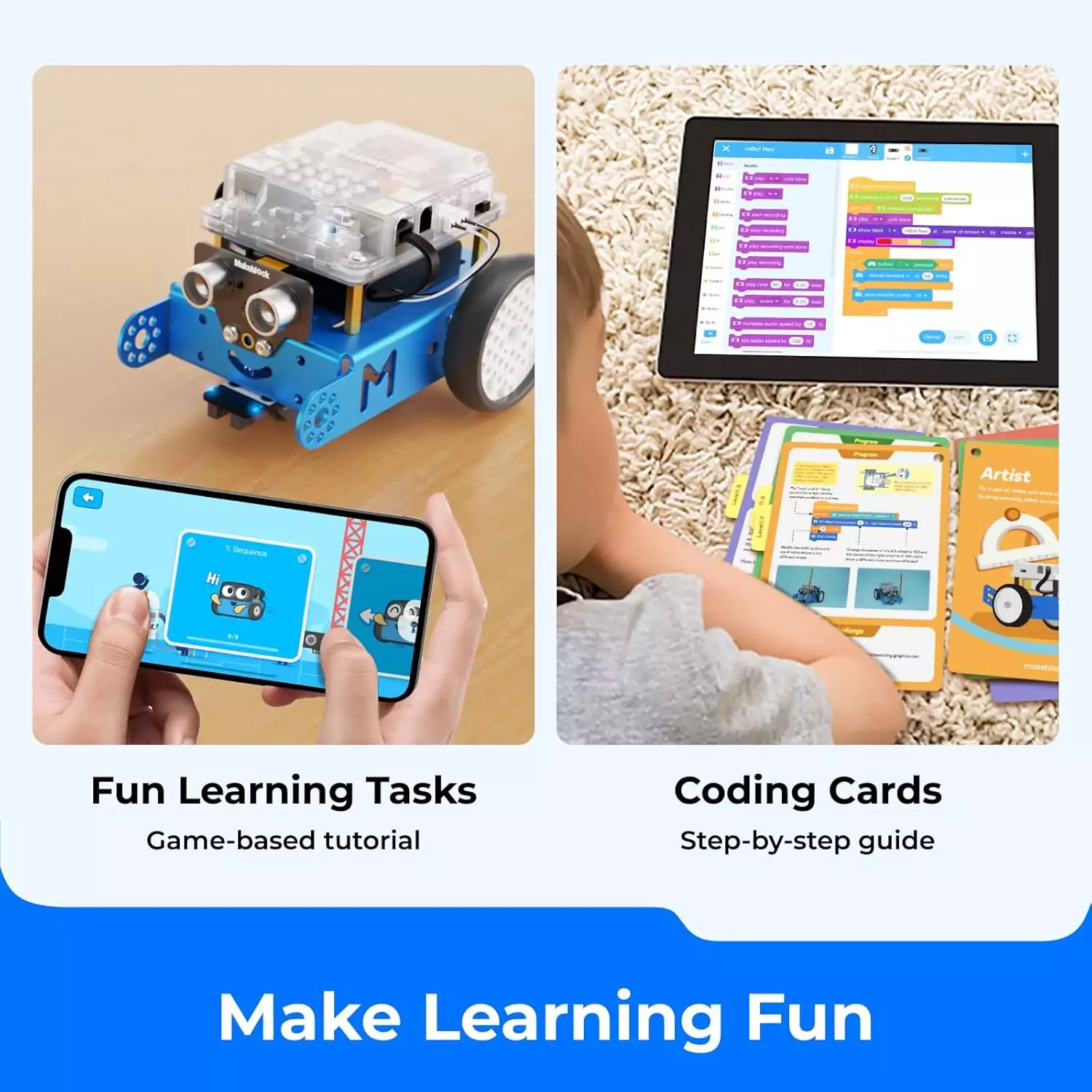Makeblock mBot Robotics Kit for Kids - Boost STEM Learning through Scratch Coding and Arduino Projects, Ideal Educational Tool for Young Coders