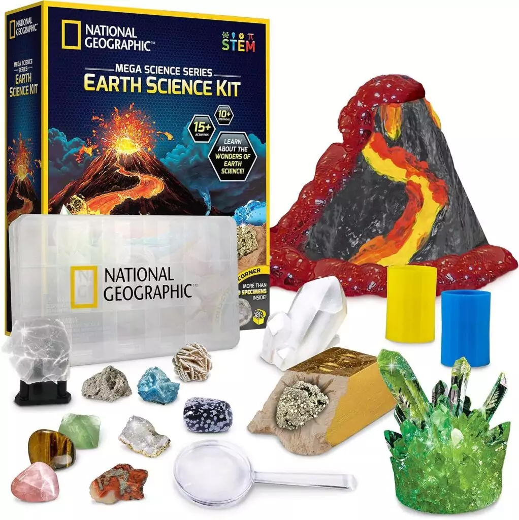Explore STEM activities: crystal growth, volcano
  experiments, and excavation. Enhance learning with hands-on science projects
  for curious minds.