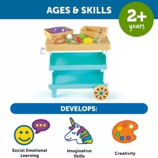 Engage young learners with the New Sprouts 11-Piece Pretend Play Kitchen Island Set. This educational toy enhances creativity and fosters early culinary skills.