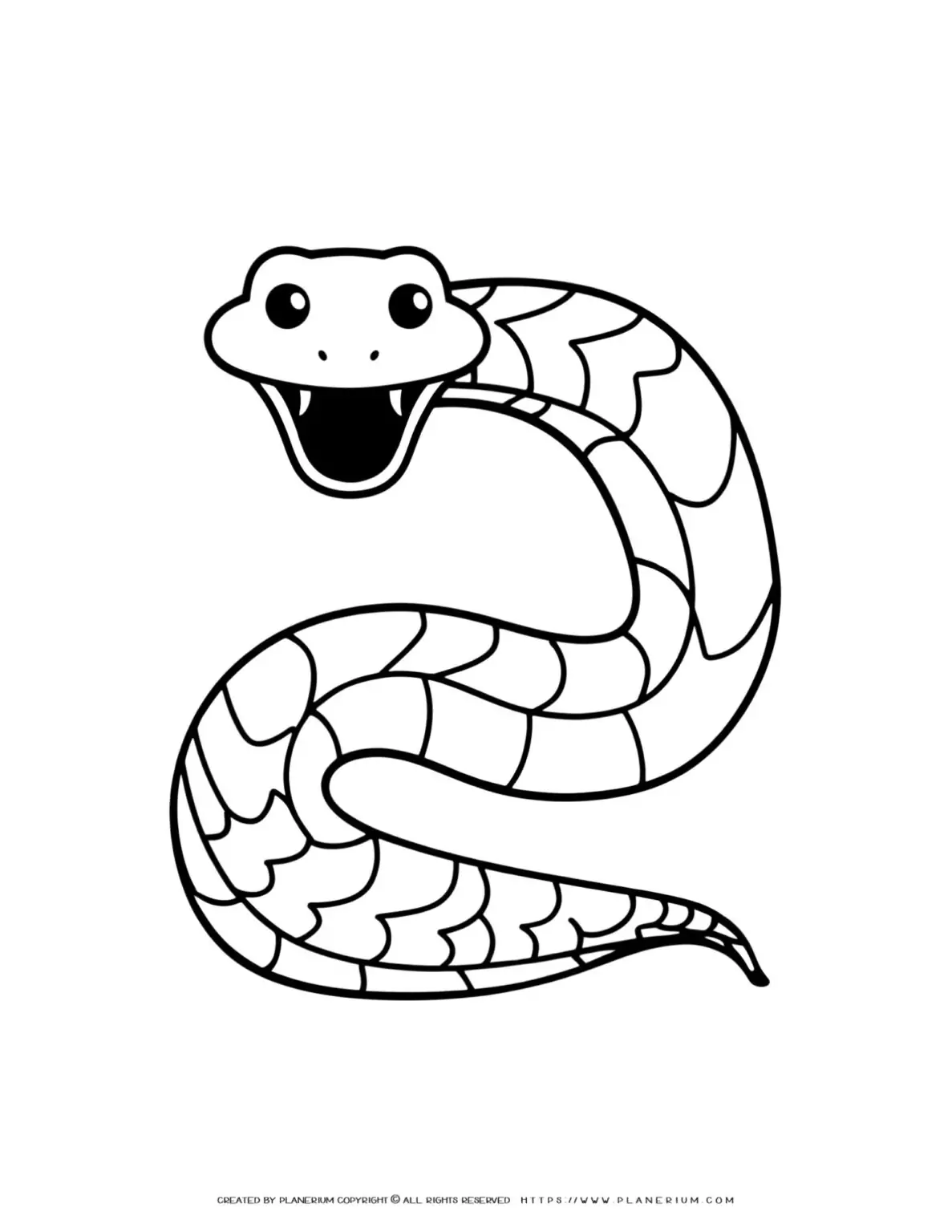 Colorful Snake Coloring Page for Children - Engaging and Fun Activity Illustration for Kids' Creativity and Learning