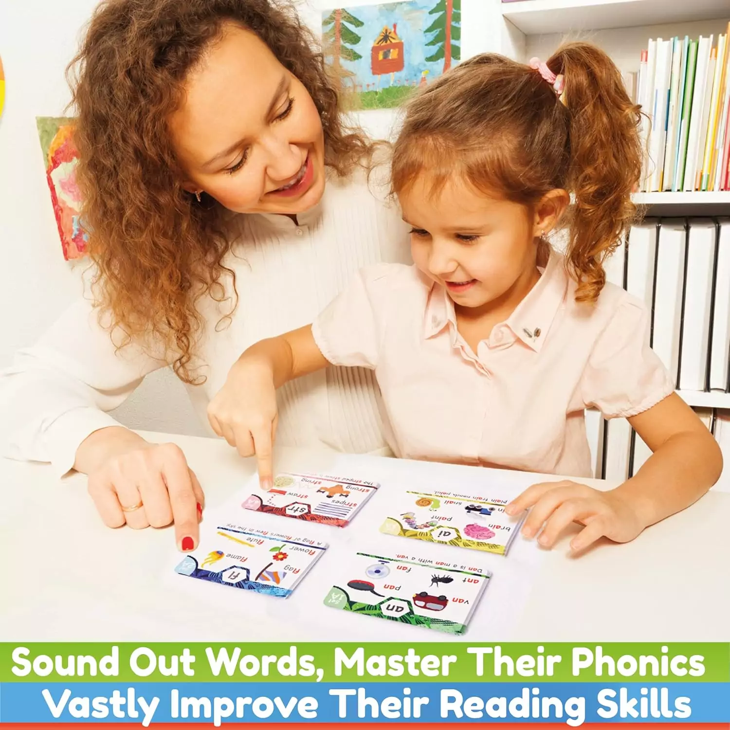 Phonics Flash Cards with 20 Stages: Digraphs, CVC Blends, Long Vowels. Essential for Educators and E-Learning. Enhance Reading Skills Efficiently.