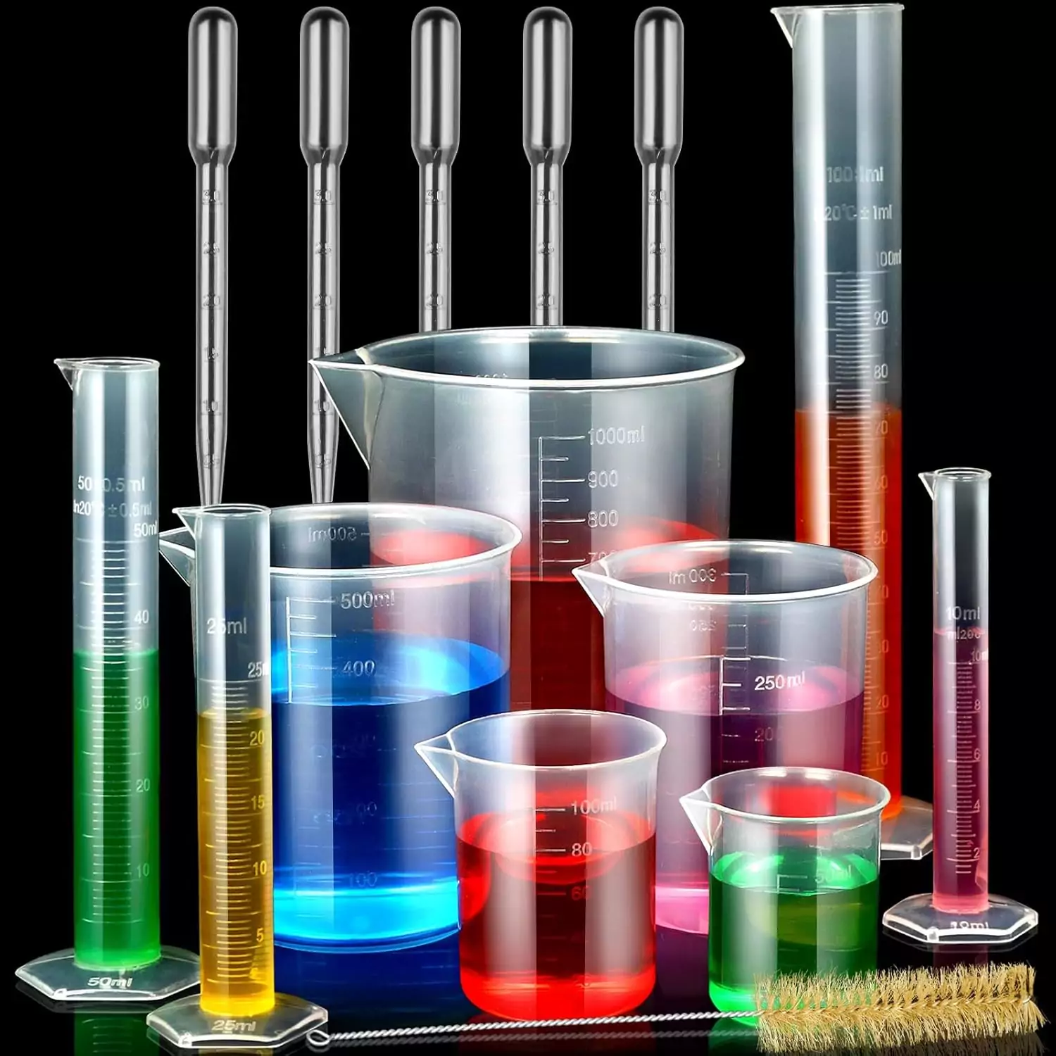 Lab Kit with Various Sized Graduated Cylinders, Beakers, Pipettes - Crucial Science Tools for Accurate Measurement and Experimentation