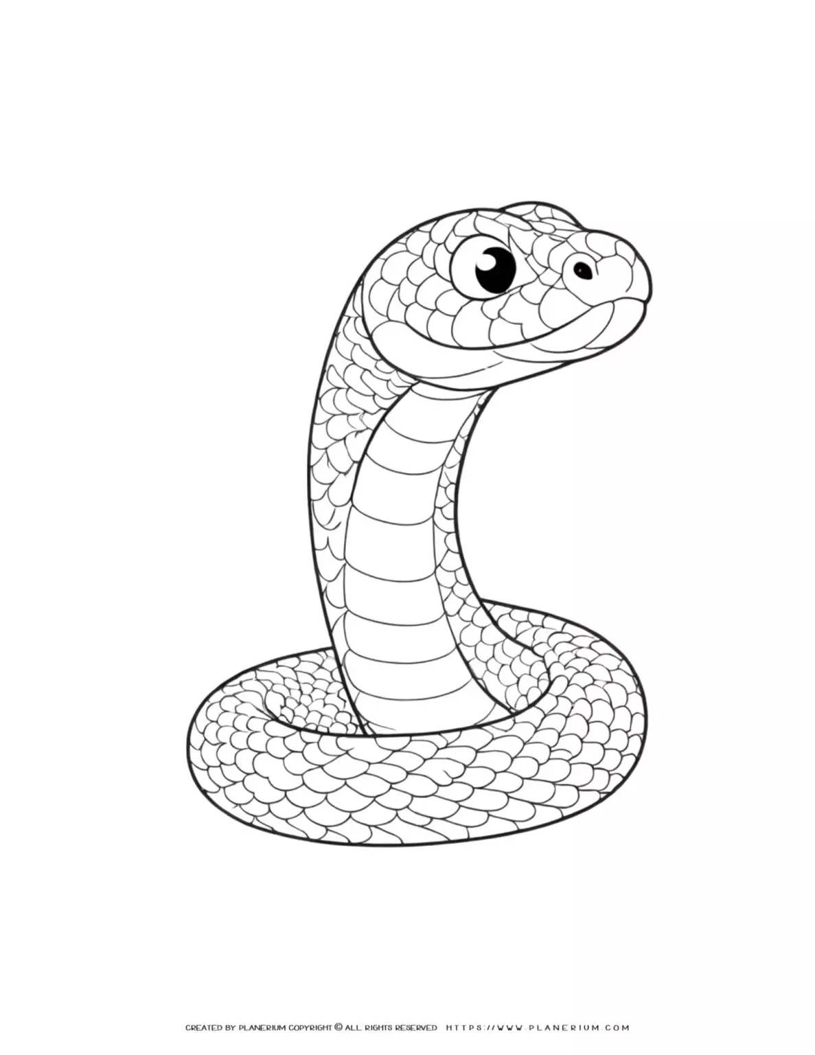 Printable Snake Coloring Page: Fun Wildlife Art Activity for Kids to Explore and Color, Encouraging Creativity and Learning About Nature.