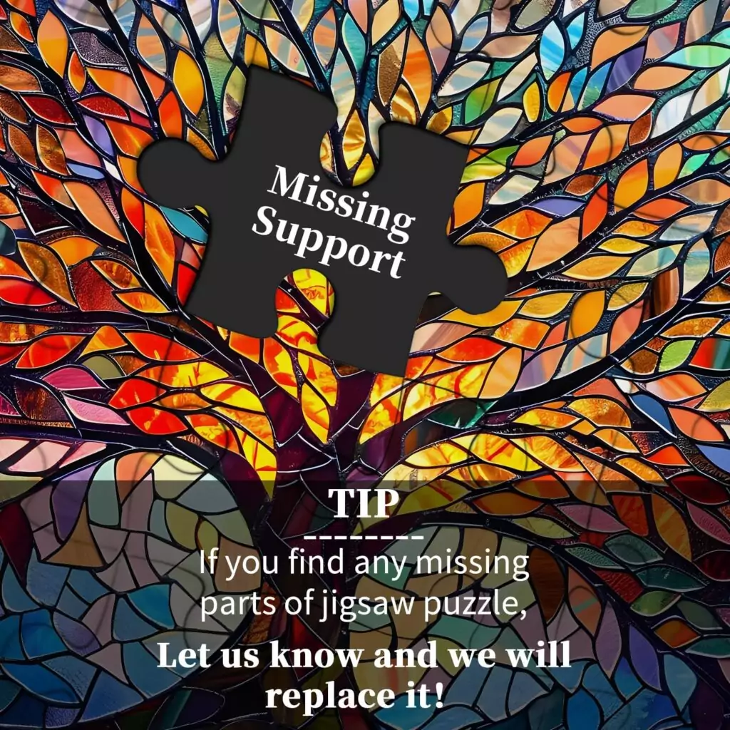 Stained Glass Tree of Life Puzzle: Intricate 1000-piece challenge featuring vibrant colors and detailed design for an engaging assembly experience.