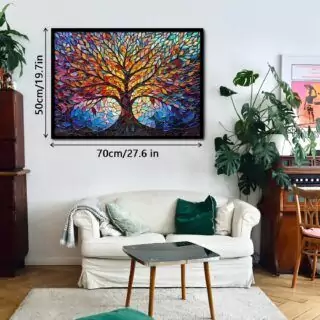 Immerse in the 1000-piece stained glass tree of life puzzle, a captivating forest-themed challenge designed for adult enthusiasts.