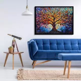 Engaging 1000-piece tree of life stained glass puzzle for adults featuring vibrant colors, ideal for brain stimulation and skill enhancement.