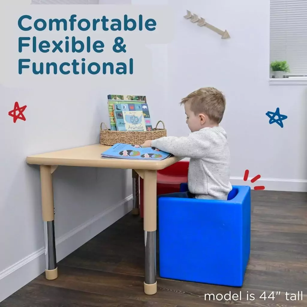 Colorful 3-in-1 Cube Chair Set for Kids Classroom Seating (4-Pack) - Versatile Furniture for Active Learning Environments