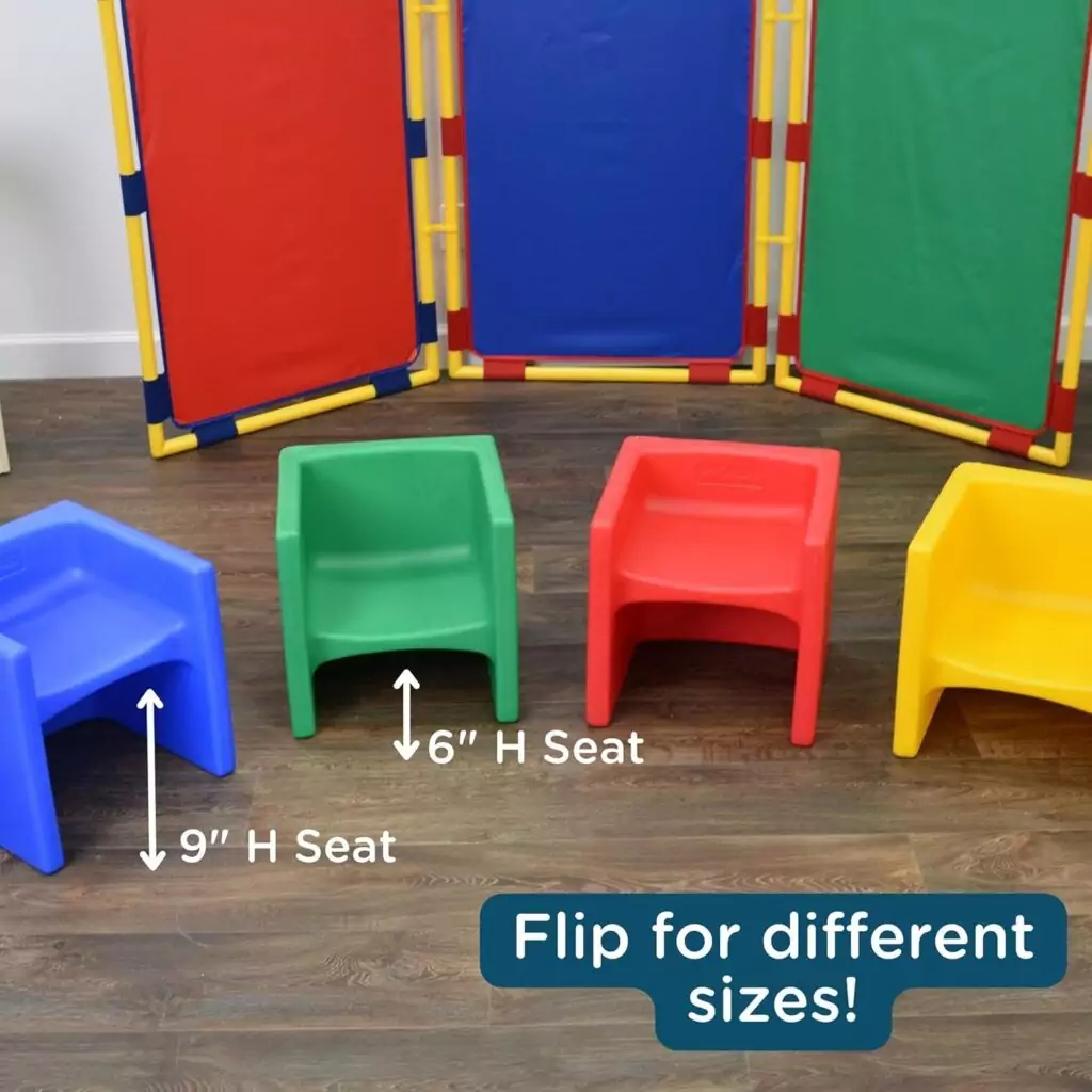 3-in-1 Cube Chair Set for Kids - Flexible Classroom Seating, 4-Pack, Vibrant Colors - Ideal for Versatile and Creative Learning Spaces