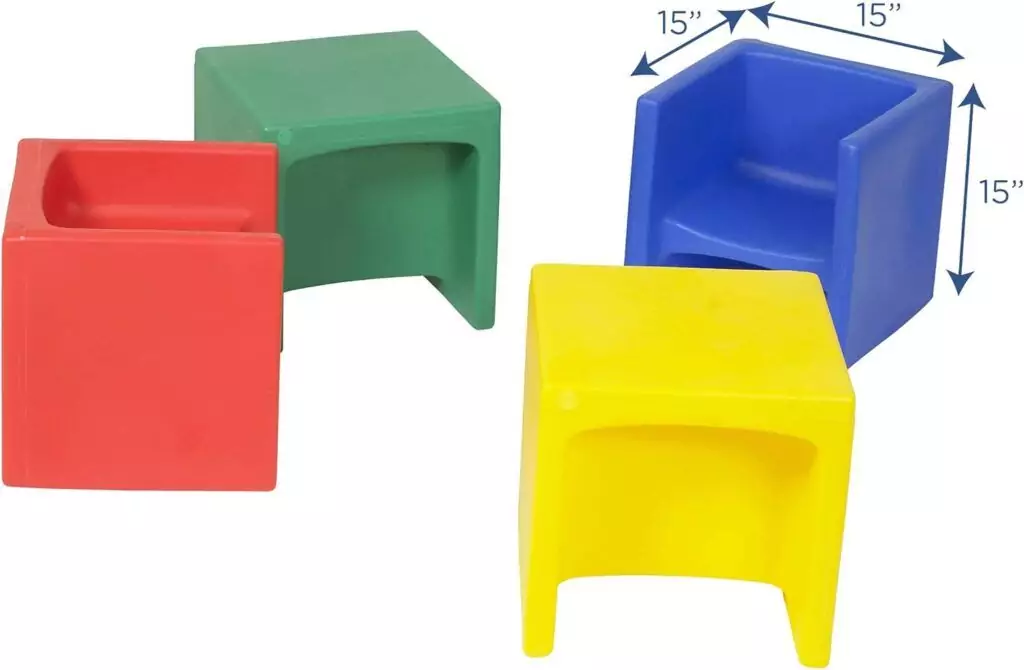 Versatile Cube Chair Set: Flexible Seating for Kids in Classrooms - 4 Pack, Vibrant Colors, Enhance Student Engagement and Comfort