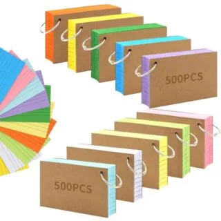 Colorful 3x5 ring-punched lined index cards, ideal for educators and students seeking efficient study organization and note management.