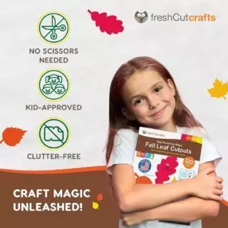 Colorful Classroom Fall Leaf Cutouts - Double-Sided Maple and Oak Cardstock Set, Made in USA for Seasonal Classroom Decorations