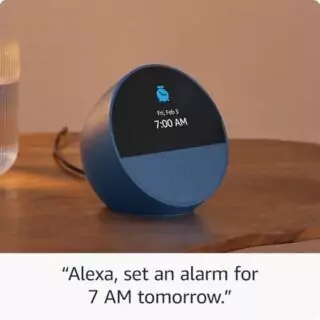 2024 Amazon Echo Spot: Smart alarm clock featuring vibrant audio and Alexa integration, designed with educator-friendly features.