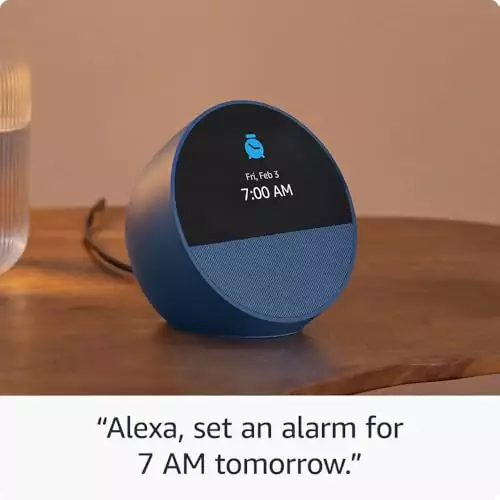 2024 Amazon Echo Spot: Smart alarm clock featuring vibrant audio and Alexa integration, designed with educator-friendly features.