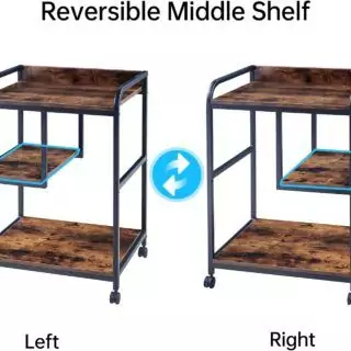 Rolling Mobile Printer Stand Table, 22x18 inches, Ideal for Home Office or Classroom Storage, Convenient Printer Cart with Wheels for Organization