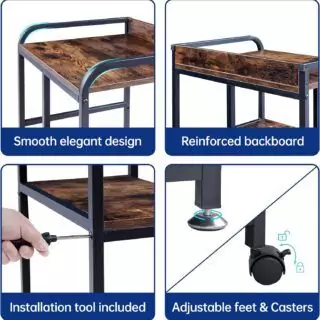 Rolling Modern Printer Stand with Storage for Home Office and Classroom - Compact 22x18 Design, Perfect for Mobility and Organization.