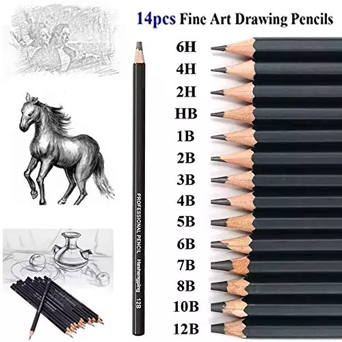Art Drawing Pencil Set: 26-Piece Sketching Supplies with Graphite and Charcoal Pencils Ideal for Educators in Classroom Settings.