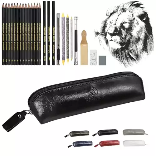 Art Drawing Pencil Set: 26-Piece Graphite and Charcoal Kit for Educators, Perfect Sketching Supplies for Classroom Creative Lessons