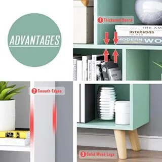 Three-Tier Wooden Bookcase: Versatile 8-Cube Display Shelf for Classroom Use, Ideal for Organizing Books and Enhancing Learning Spaces