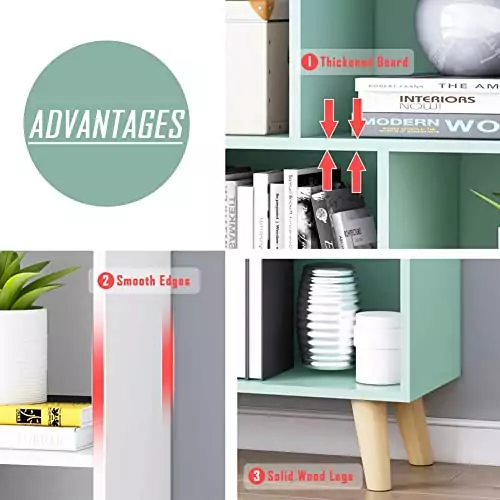 Three-Tier Wooden Bookcase: Versatile 8-Cube Display Shelf for Classroom Use, Ideal for Organizing Books and Enhancing Learning Spaces