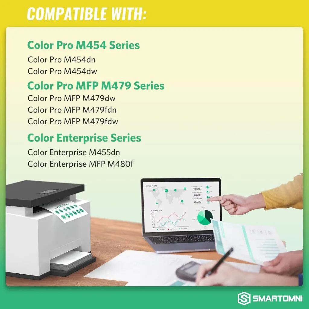 Premium 4-Pack Toner Cartridges with Chip for Color Pro MFP M479 M454 - Perfect for Education and Office Use, High-Quality Printing Solution