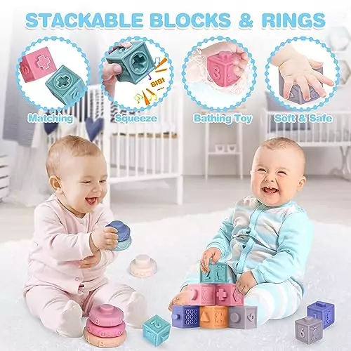 Montessori baby toys sensory bin designed for early learning and teething, promoting sensory development and safe exploration for infants and toddlers.