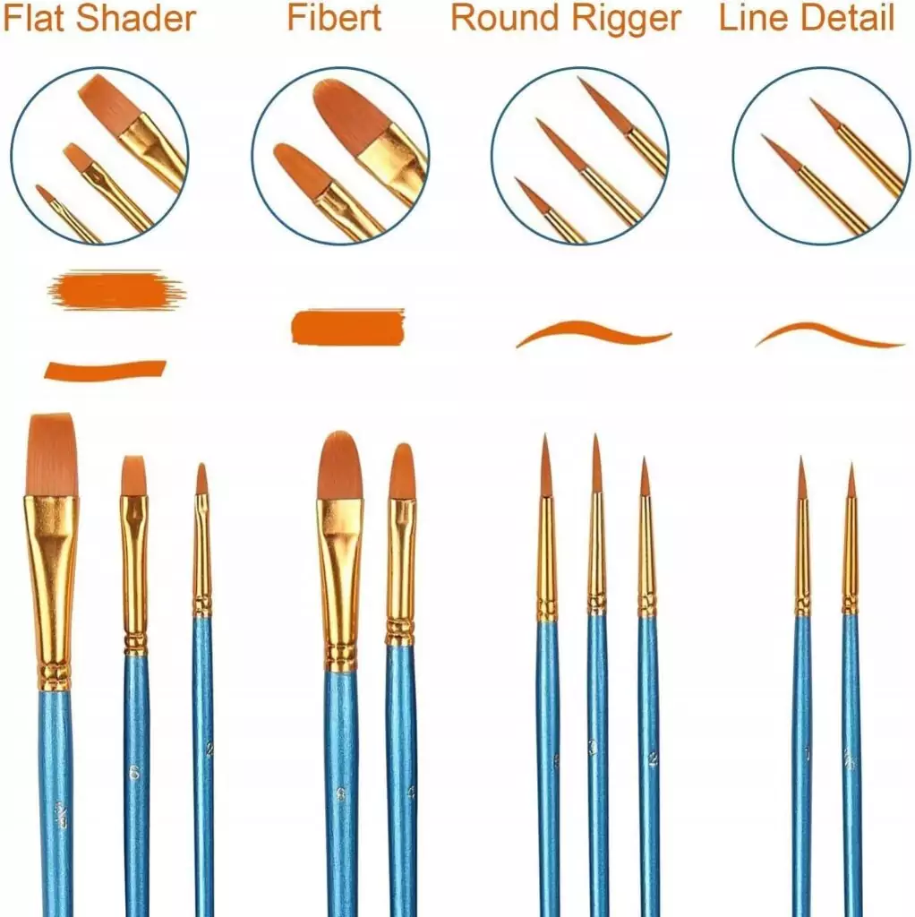 60-Piece Premium Nylon Hair Brush Set - Ideal for Artists. High-Quality Painting Tools for Acrylics, Watercolors, and Oils. Perfect Art Supplies.