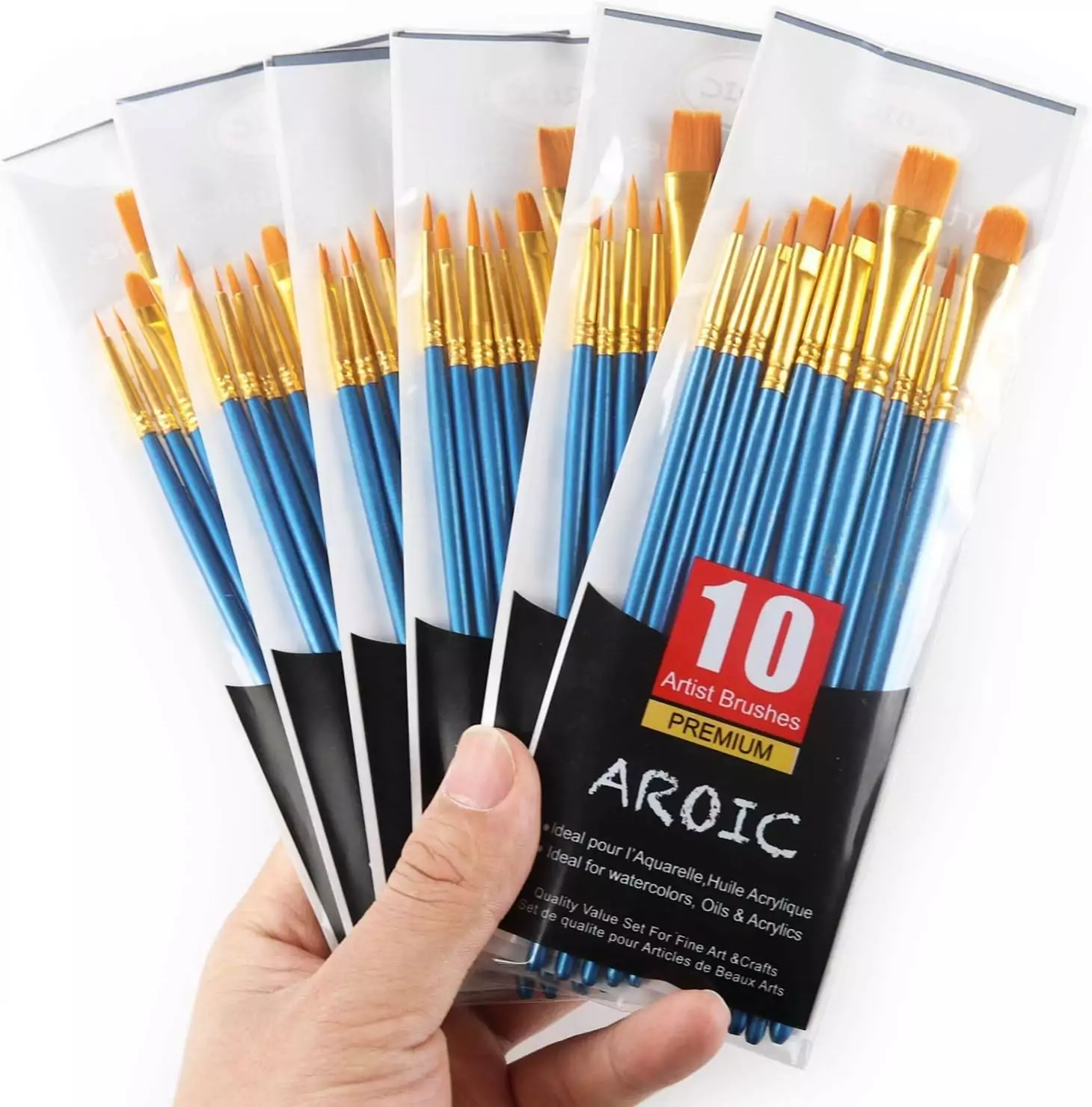 Versatile 60-Piece Nylon Hair Brush Set for Painting: Ideal Art Supplies for Artists, Crafters, and Hobbyists Seeking Precision and Durability