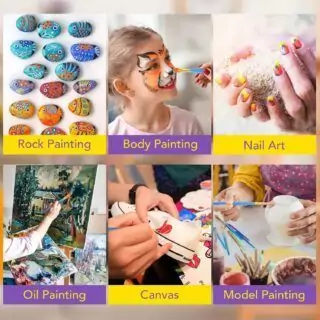 60-Piece Nylon Hair Brush Set for Artists: Versatile Brushes for Various Painting Techniques, Suitable for Beginners and Professionals. Enhance Your Art Projects.