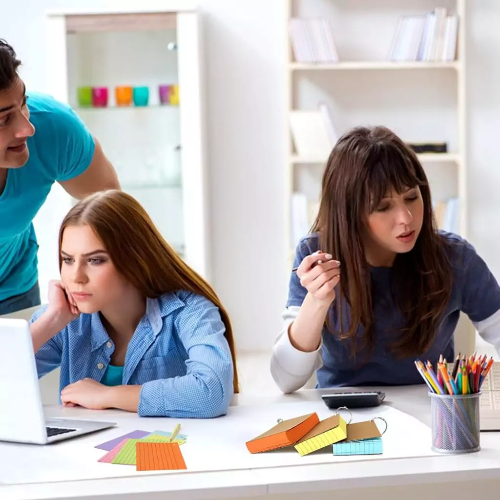 600pcs 3x5 Ruled Colored Index Cards with Ring: Essential Study Aid, Learning Tool, Ideal for Organizing Notes and Enhancing Memory Skills