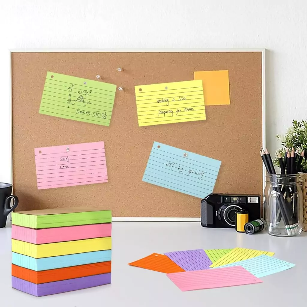 600pcs 3x5 Ruled Colored Index Cards with Ring - Essential Study Tool for Educators - Enhance Organization and Learning with Vibrant Flashcards