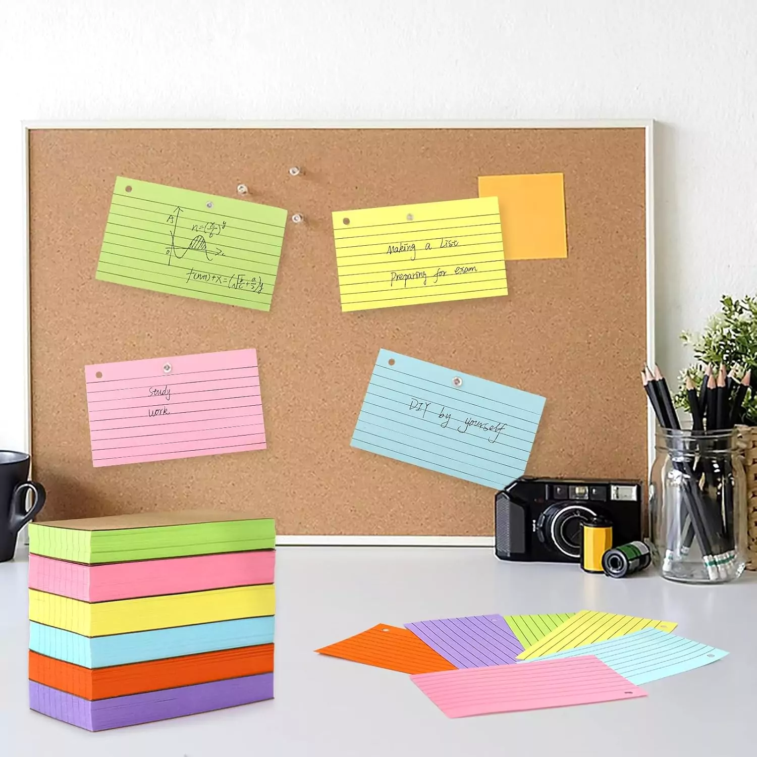 600pcs 3x5 Ruled Colored Index Cards with Ring - Essential Study Tool for Educators - Enhance Organization and Learning with Vibrant Flashcards