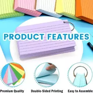 Vibrant pack of 800 colorful 3x5 ruled flashcards with ring, ideal for educators to enhance learning and organization in the classroom.