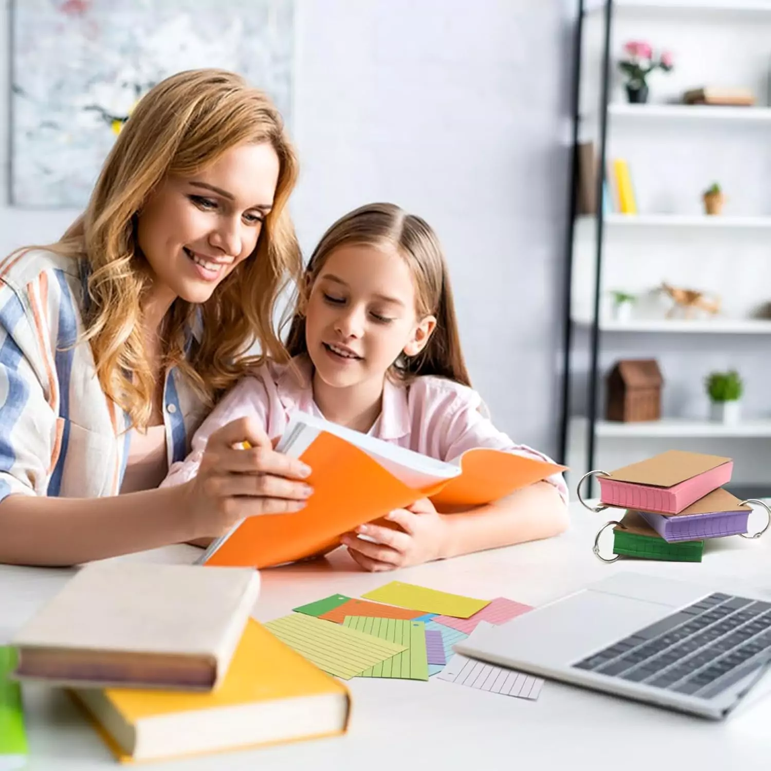 Colorful Ruled 3x5 Index Cards Set for Educators with Ring Binding, Ideal for Note-taking and Organization in Teaching and Classroom Settings