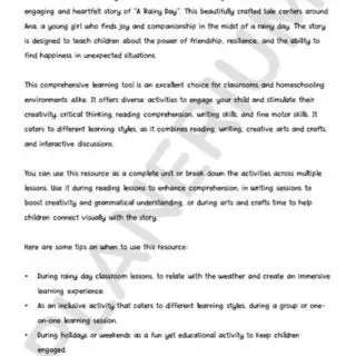 Educational resource for teaching friendship and resilience.