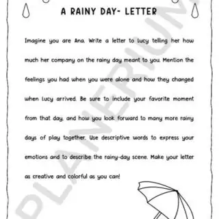 Rainy day letter writing prompt for kids.