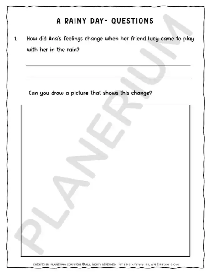 Rainy day feelings change worksheet activity