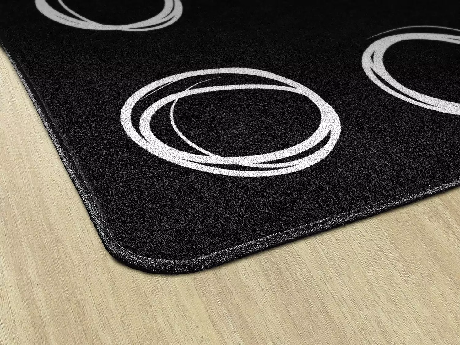 Vibrant circular sampler rug enhancing kids