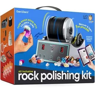 Advanced Rock Tumbler Kit features a digital timer and three adjustable speeds, ideal for educational science experiments and geology enthusiasts.