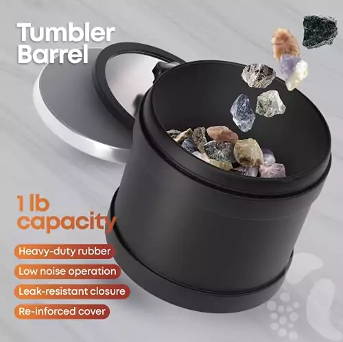 Advanced Rock Tumbler Kit with Digital Timer, Multiple Speeds for Scientific Education, and Experimentation - Ideal for Learning Gemstone Polishing Techniques
