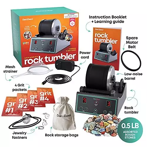 Advanced Rock Tumbler Kit for Students: Digital Timer for Engaging, Hands-On Science Education and Skill Development in Geology and Mineralogy