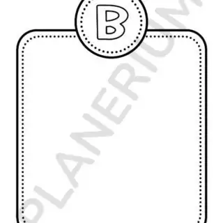 Letter B template with dotted border.